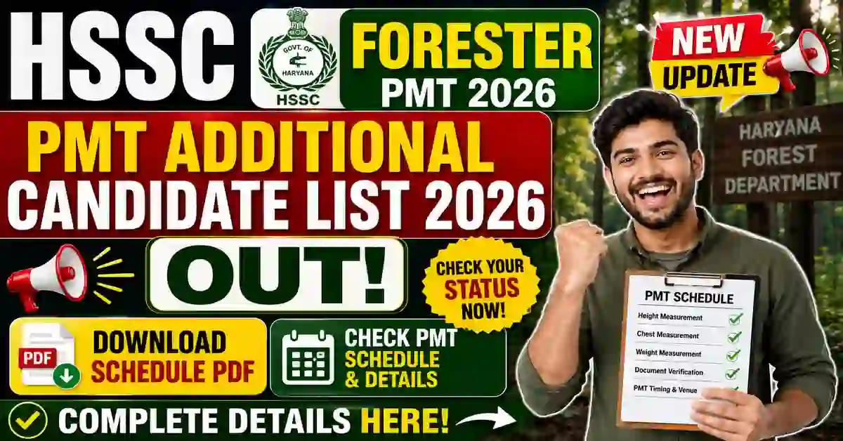 HSSC Forester PMT Additional Candidate