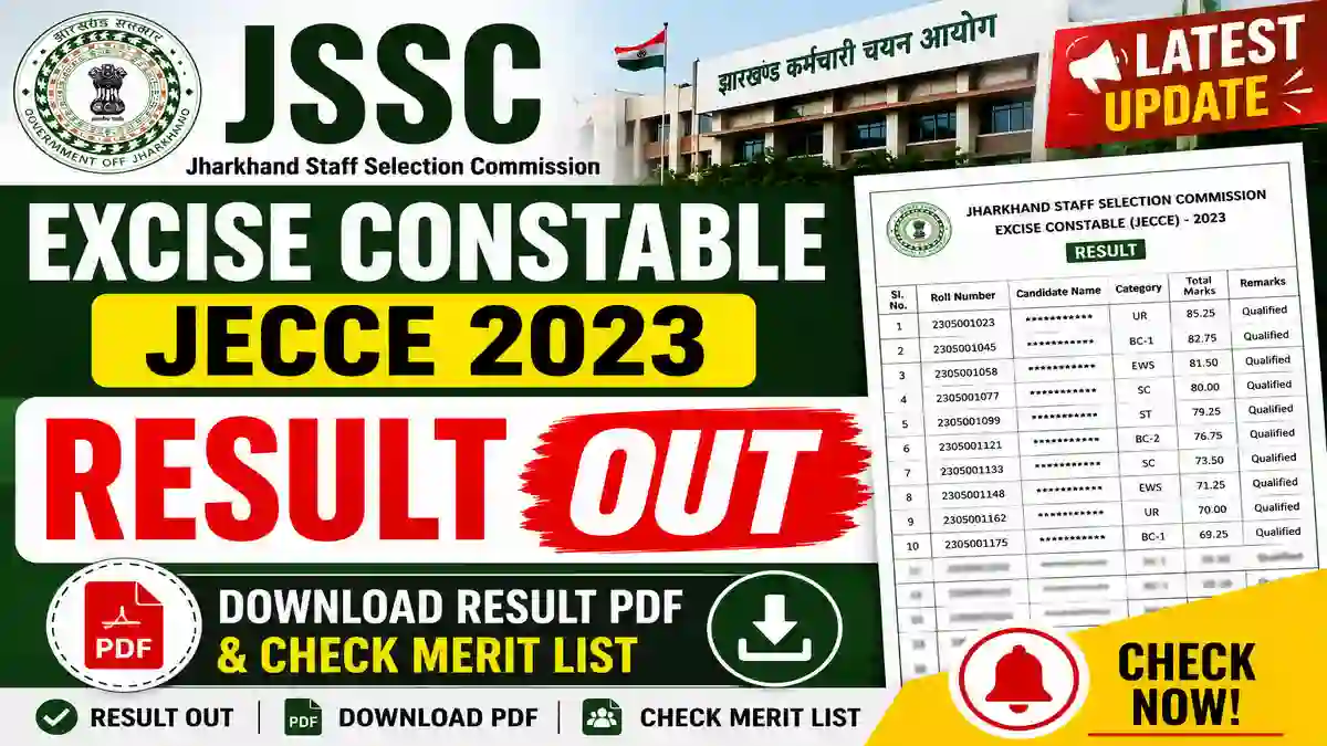 JSSC Excise Constable JECCE 2023 Result