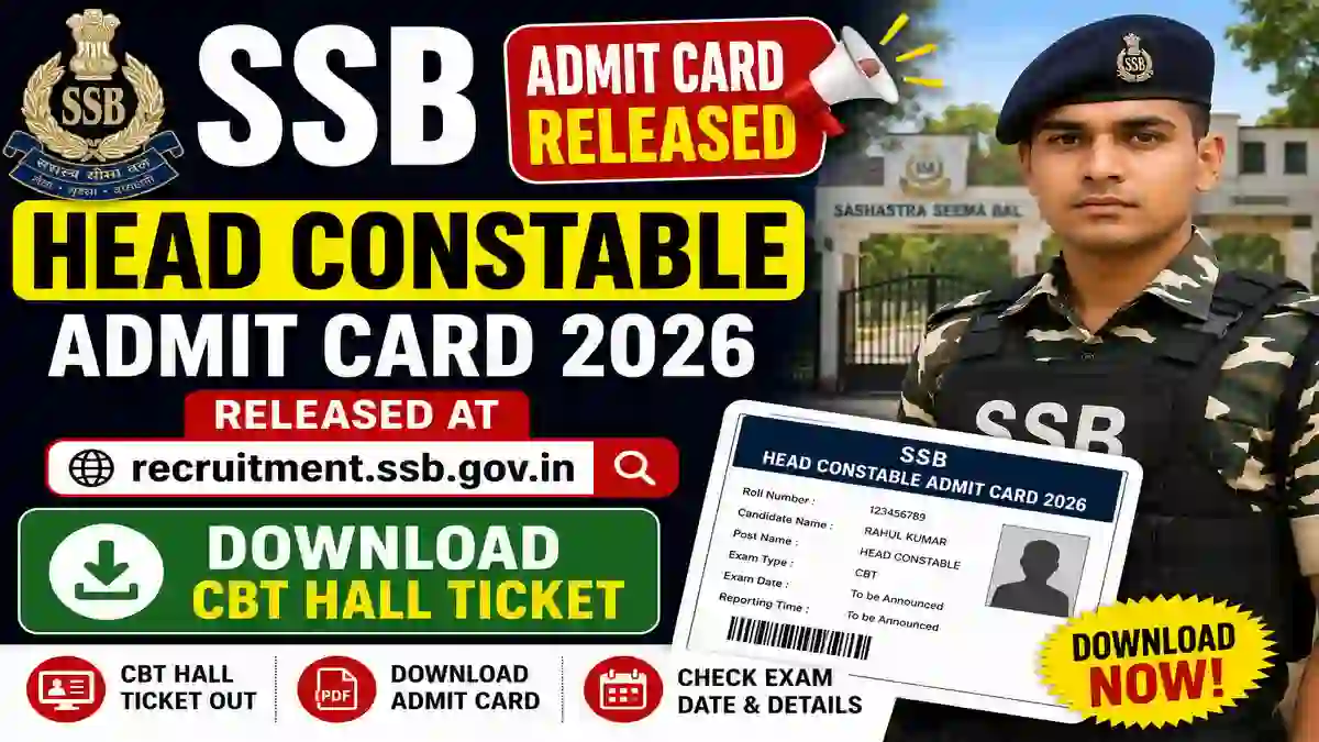 SSB Head Constable Admit Card 2026