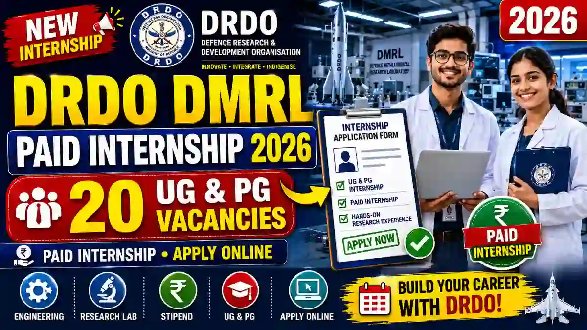 DRDO DMRL Paid Internship 2026