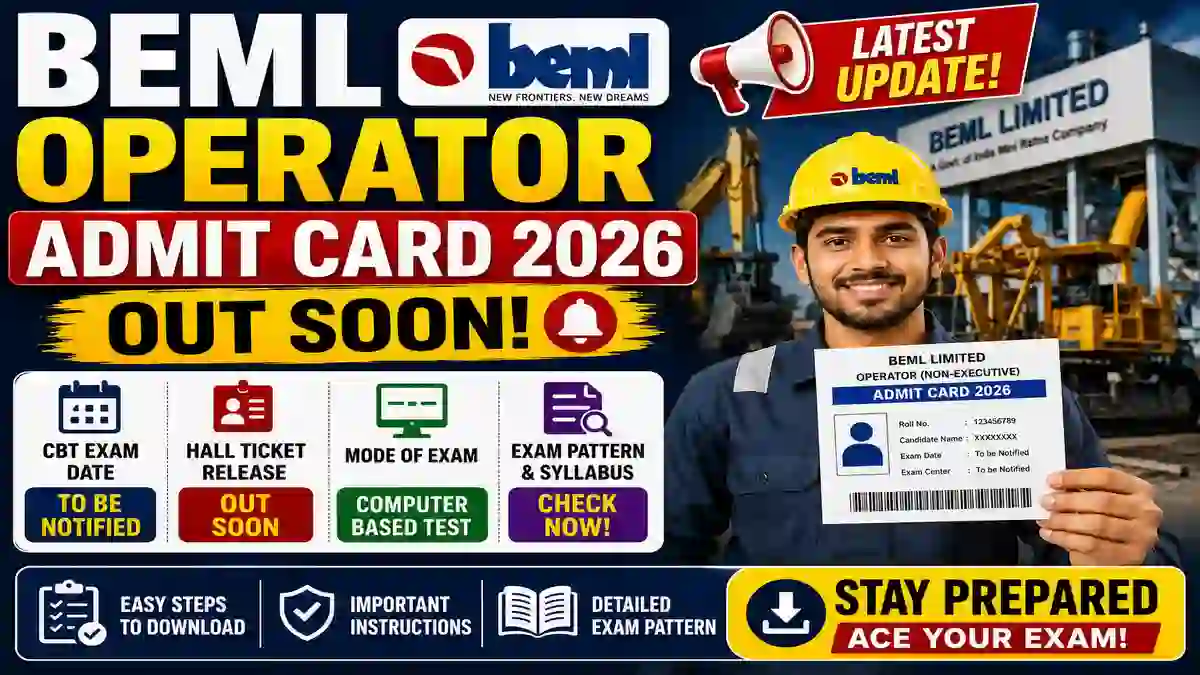 BEML Operator Admit Card 2026