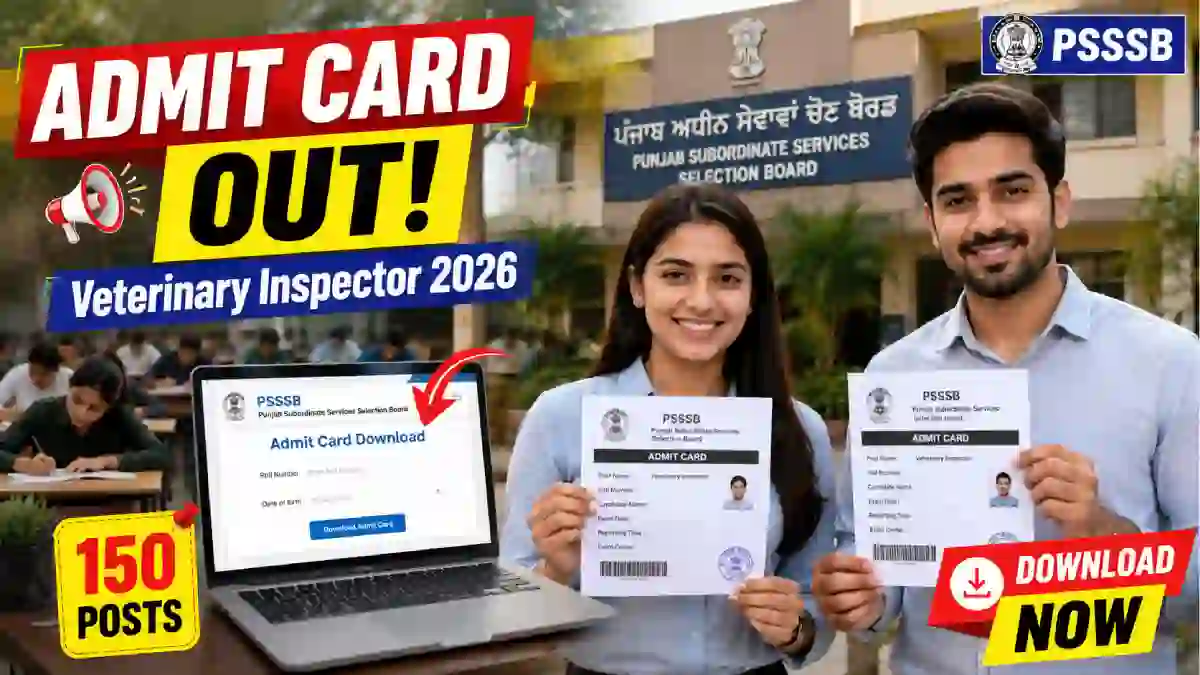 PSSSB Veterinary Inspector Admit Card 2026