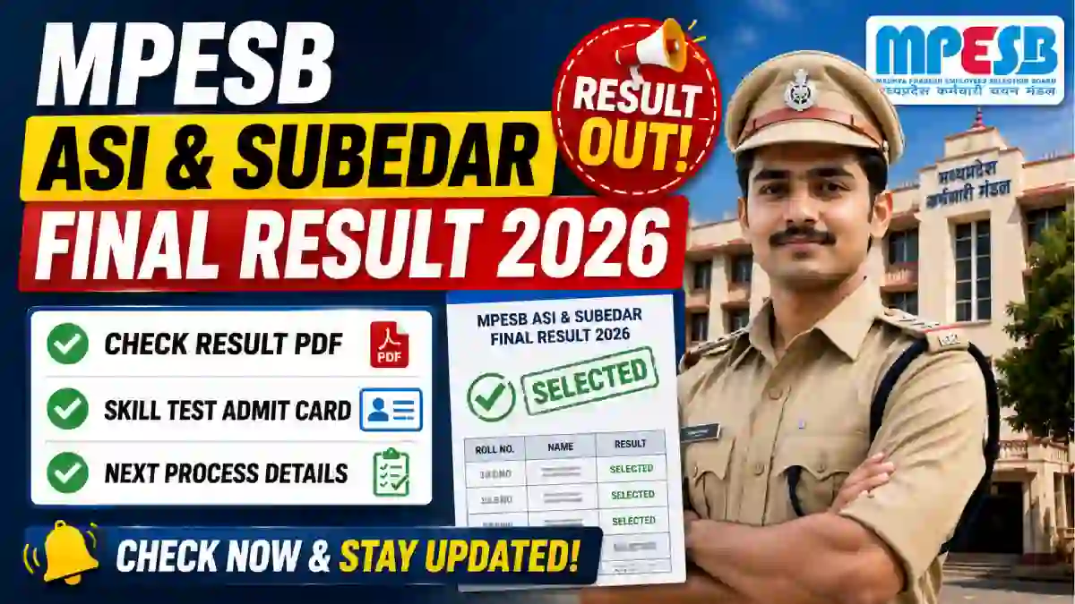 MPESB ASI & Subedar Final Result 2026