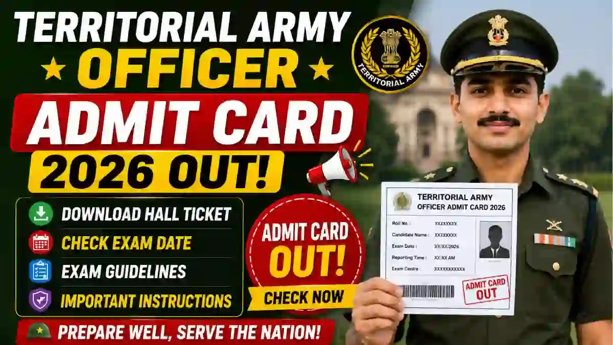 Territorial Army Officer Admit Card 2026
