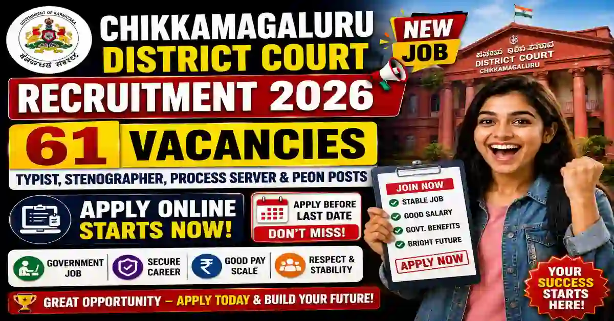 Chikkamagaluru District Court Recruitment 2026
