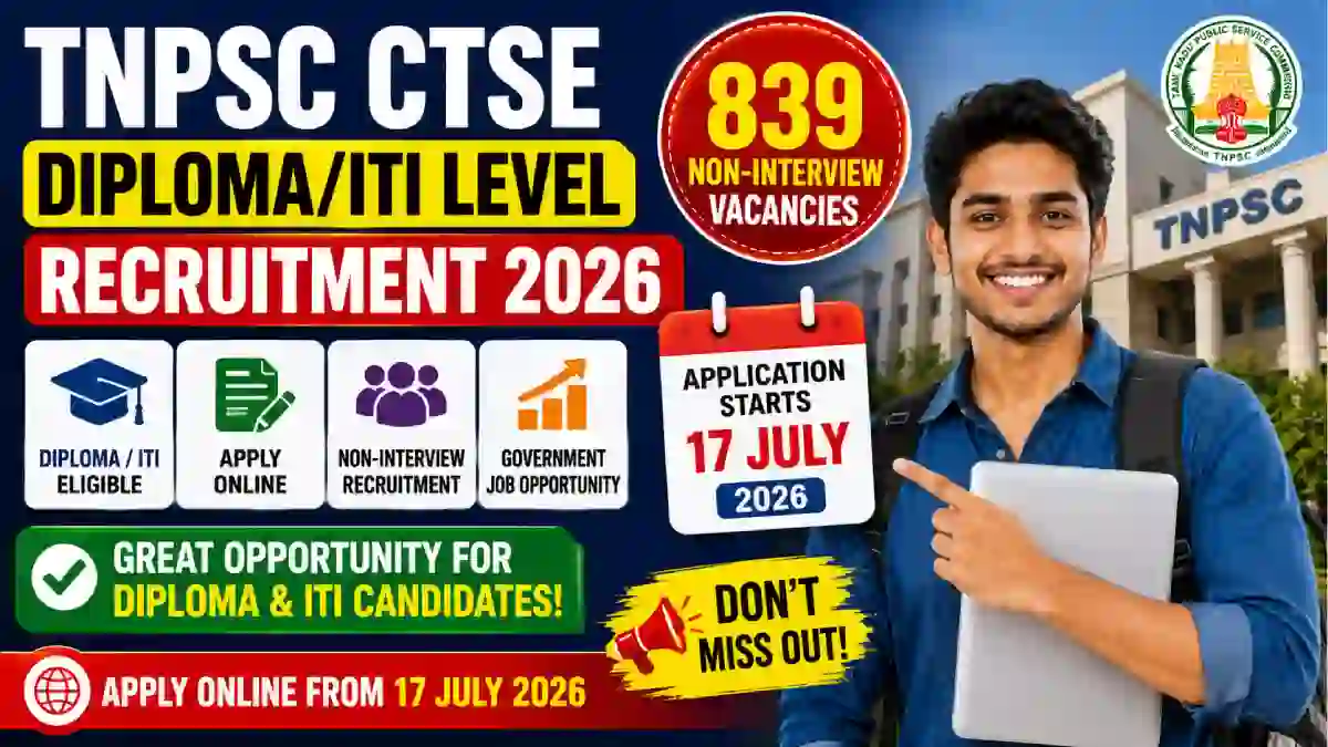 TNPSC CTSE Diploma/ITI Level Recruitment 2026
