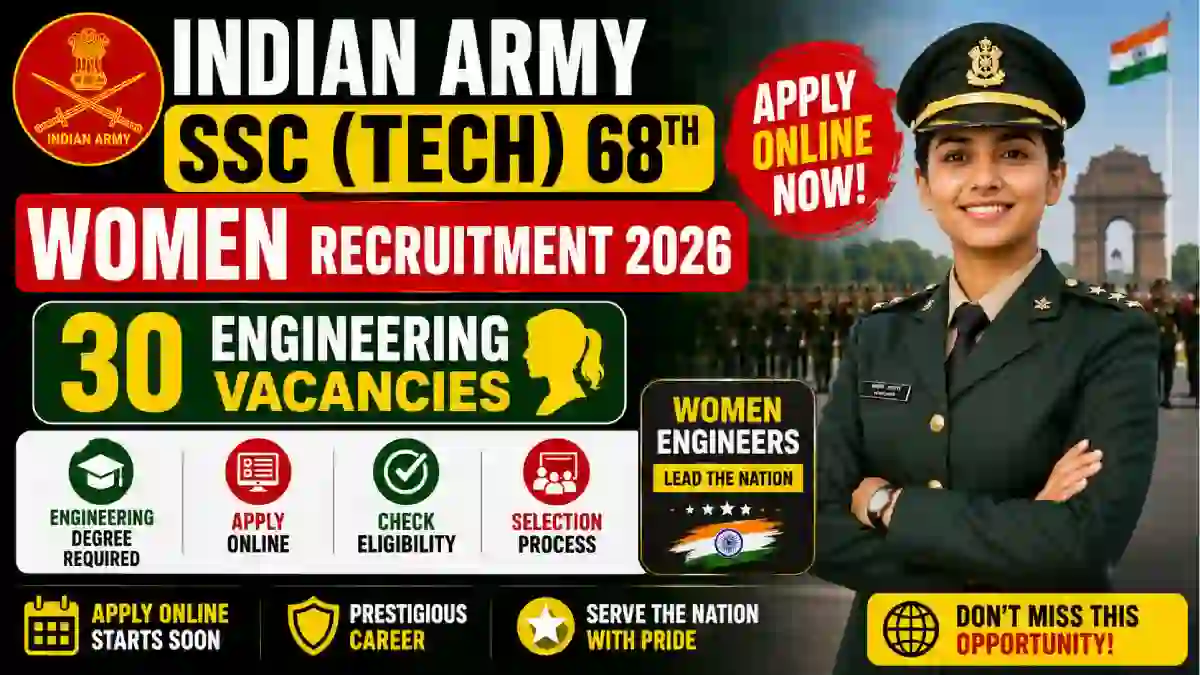 Indian Army SSC (Tech) 68th Women Recruitment 2026