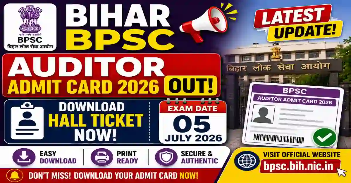 Bihar BPSC Auditor Admit Card 2026