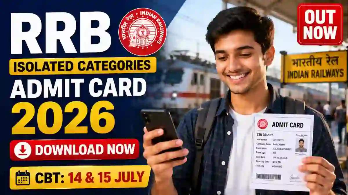 RRB Isolated Categories Admit Card 2026