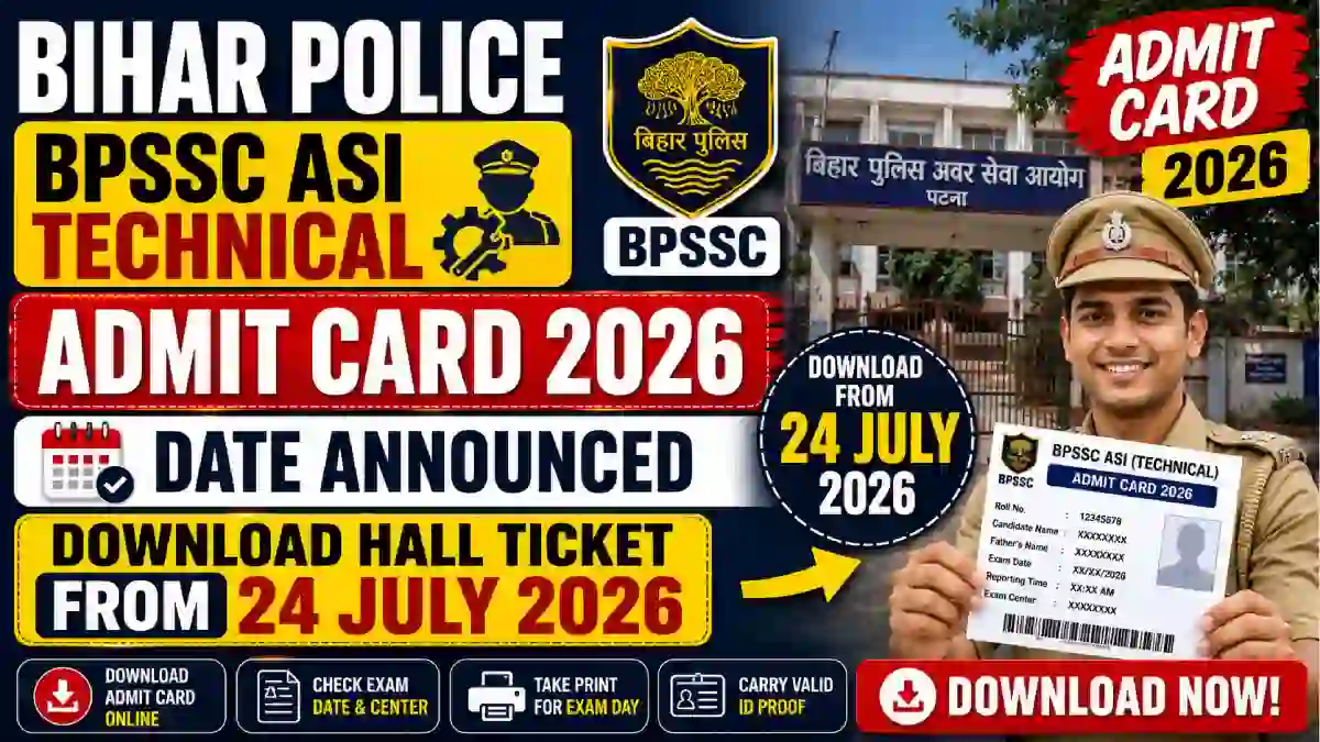 Bihar Police BPSSC ASI Technical Admit Card 2026